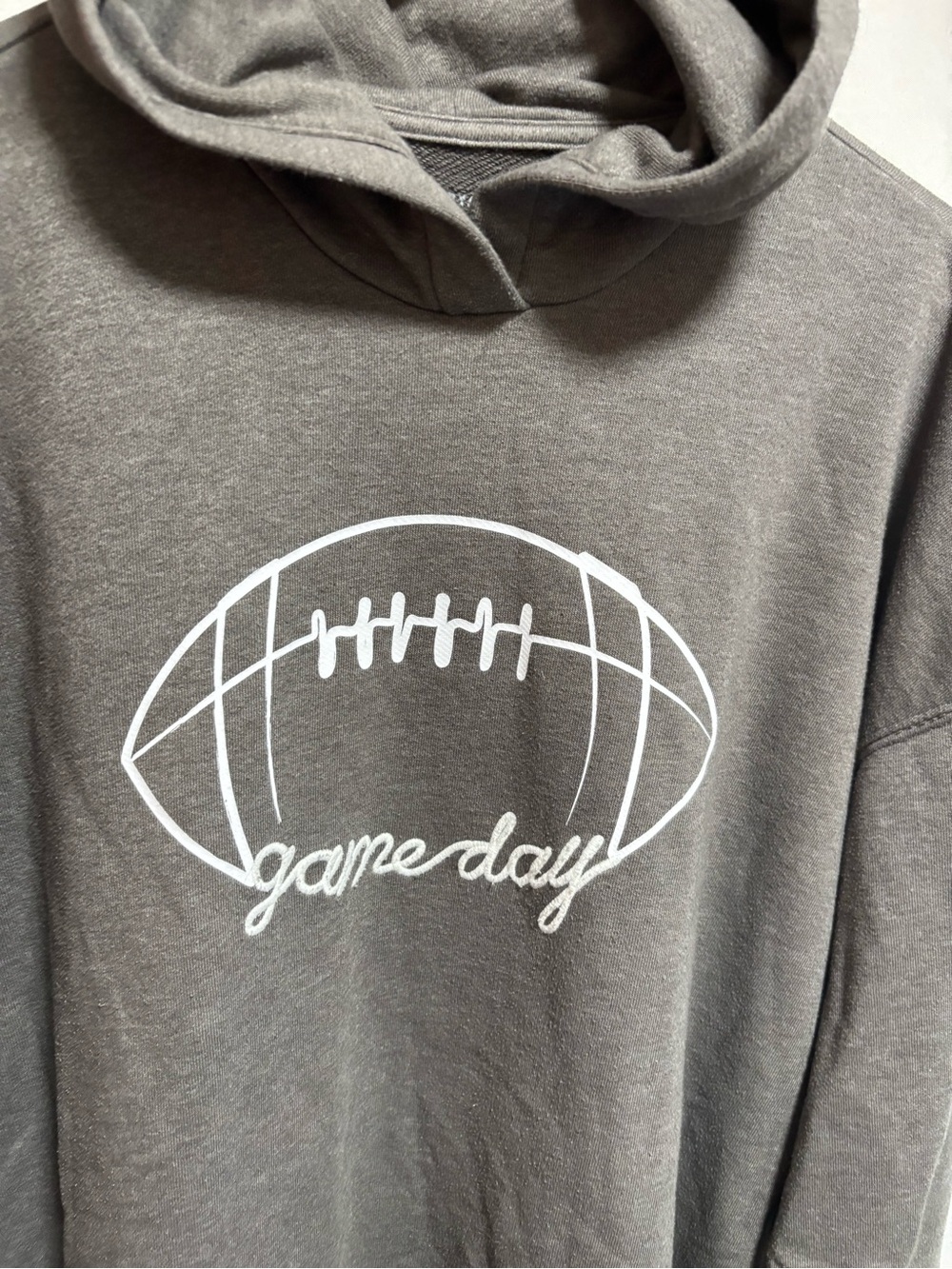 Lane Bryant Game Day Hooded Pullover Sweatshirt - Gray Brown - Picture 2 of 8